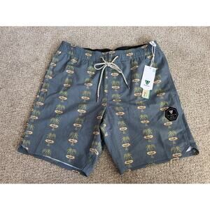 NWT Vissla Mens Blue Volley Swim Trunks Shorts Sz S
